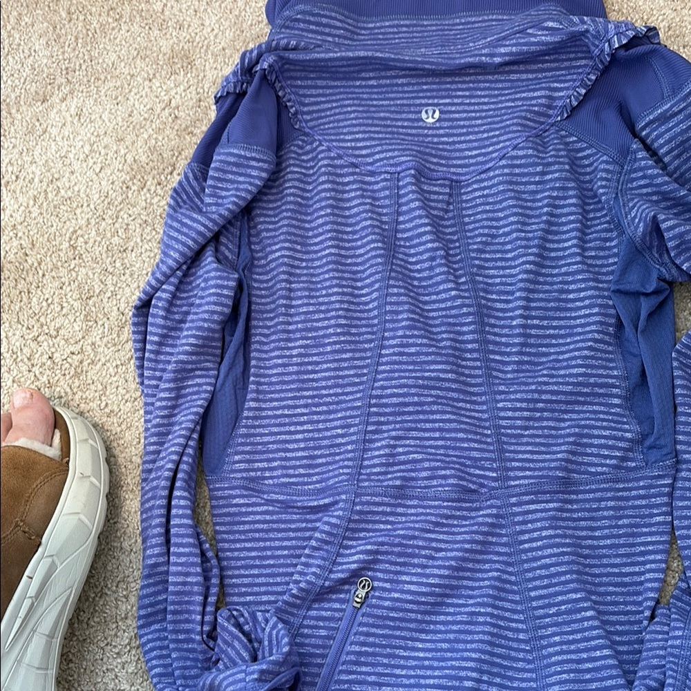 lululemon athletica Purple Long Sleeve Polo Sweatshirt